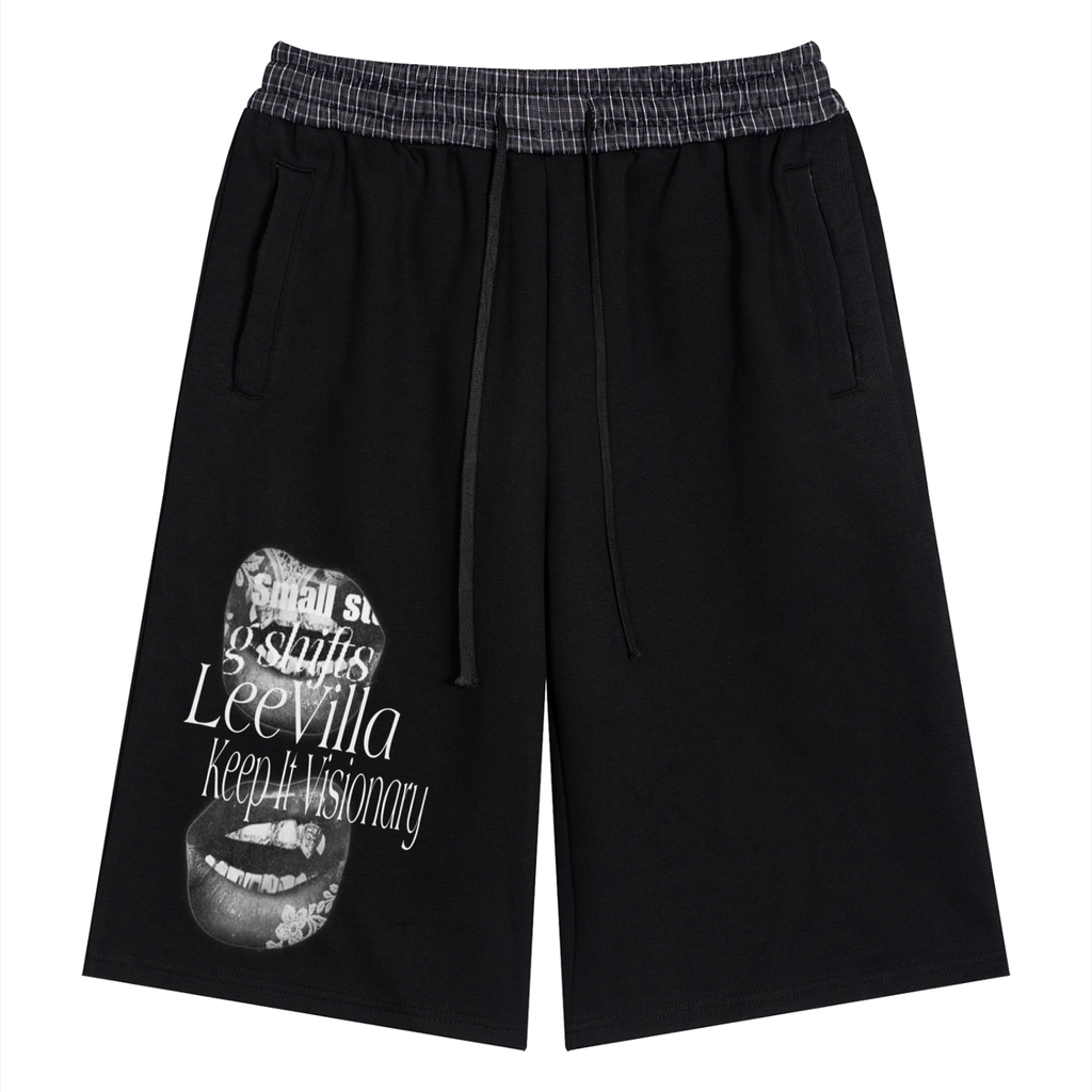 Unisex Plaid Waistband Shorts